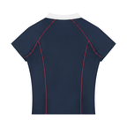 Polo ajusté à fermeture éclair quart-zip