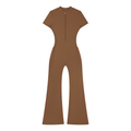 Tight Flared Leg Quarter-Zip Jumpsuit