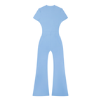 Tight Flared Leg Quarter-Zip Jumpsuit