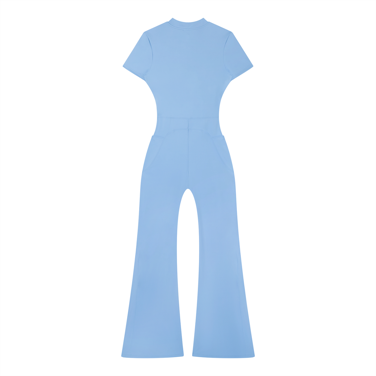 Tight Flared Leg Quarter-Zip Jumpsuit