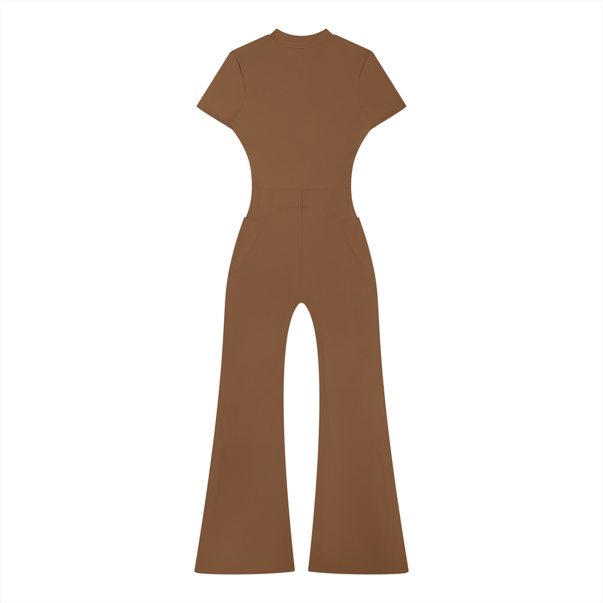 Tight Flared Leg Quarter-Zip Jumpsuit