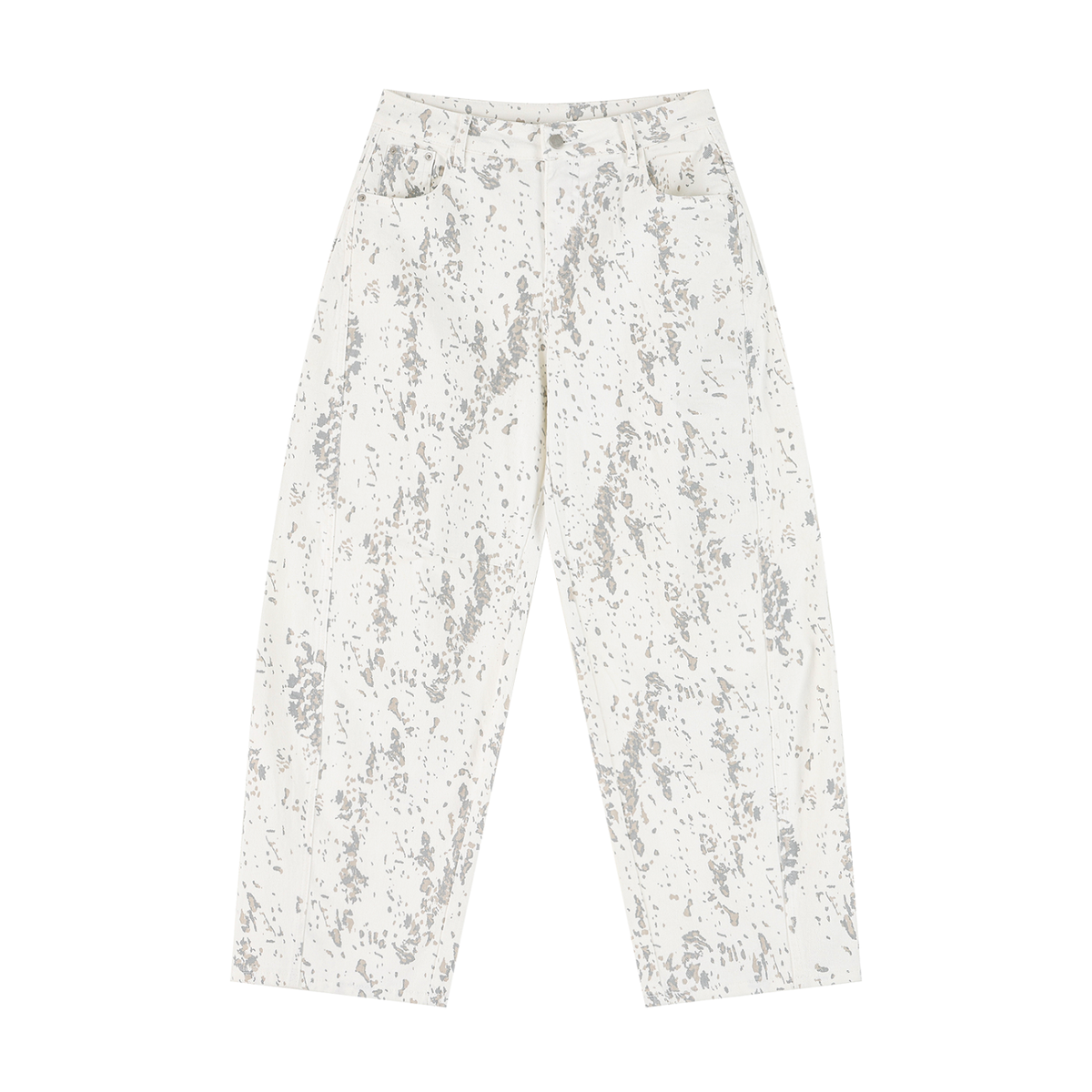 Splatter Barrel Leg Jeans