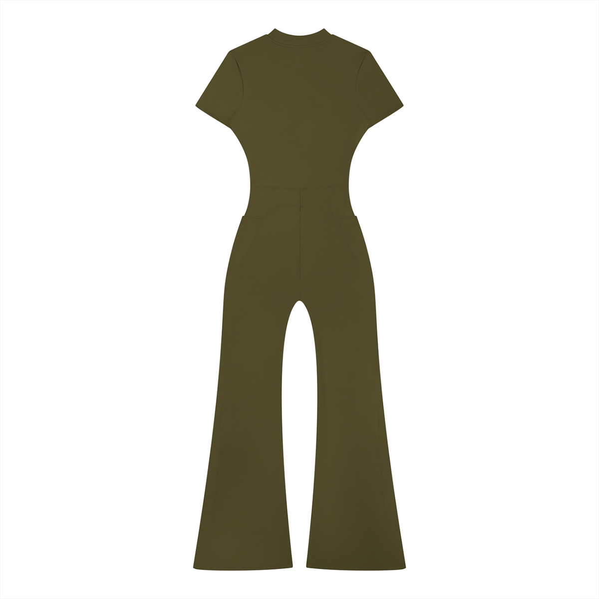 Tight Flared Leg Quarter-Zip Jumpsuit