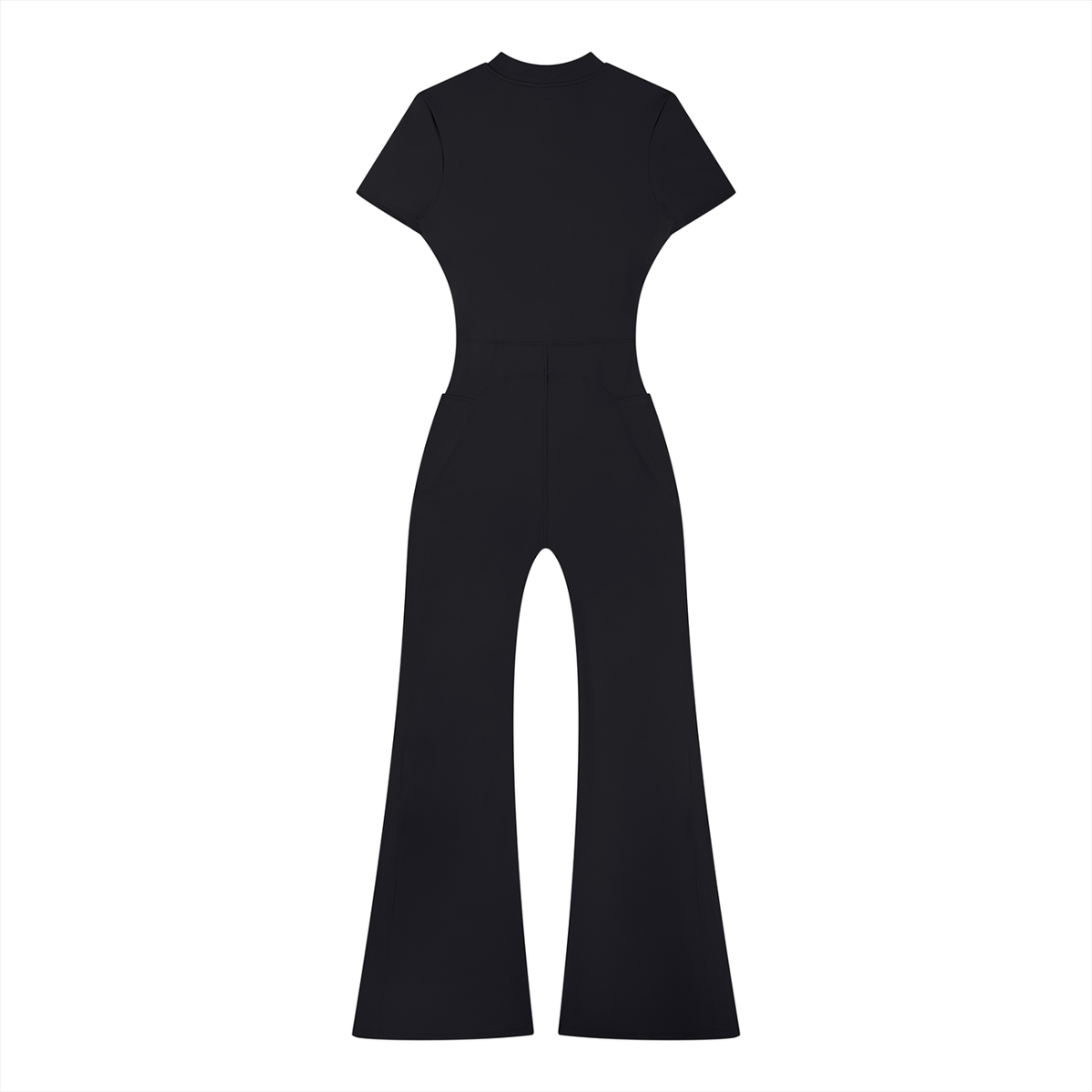 Tight Flared Leg Quarter-Zip Jumpsuit