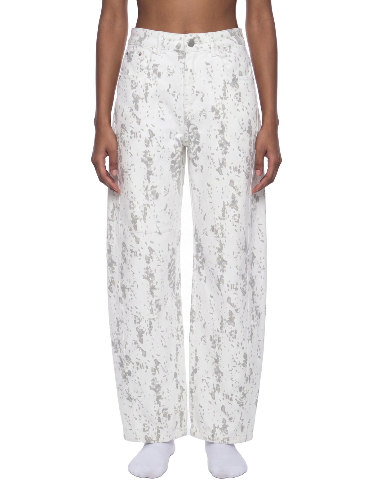 Splatter Barrel Leg Jeans