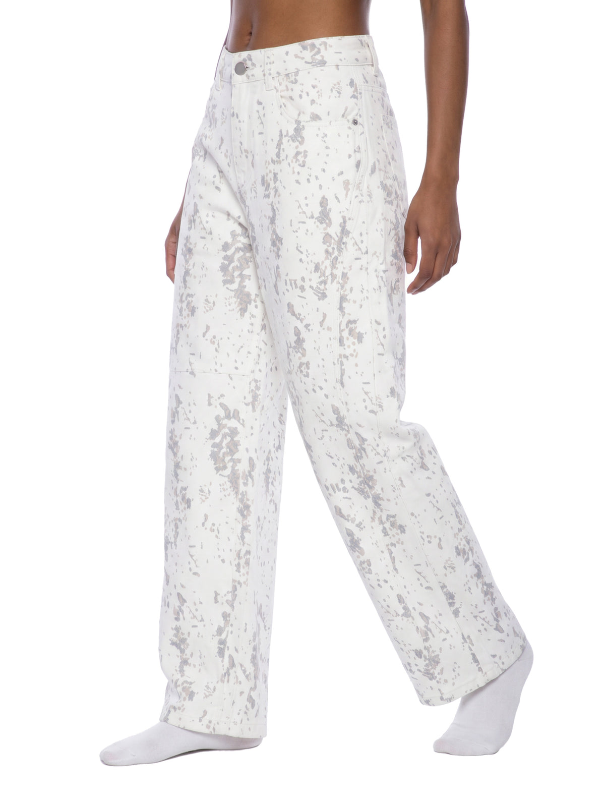 Splatter Barrel Leg Jeans
