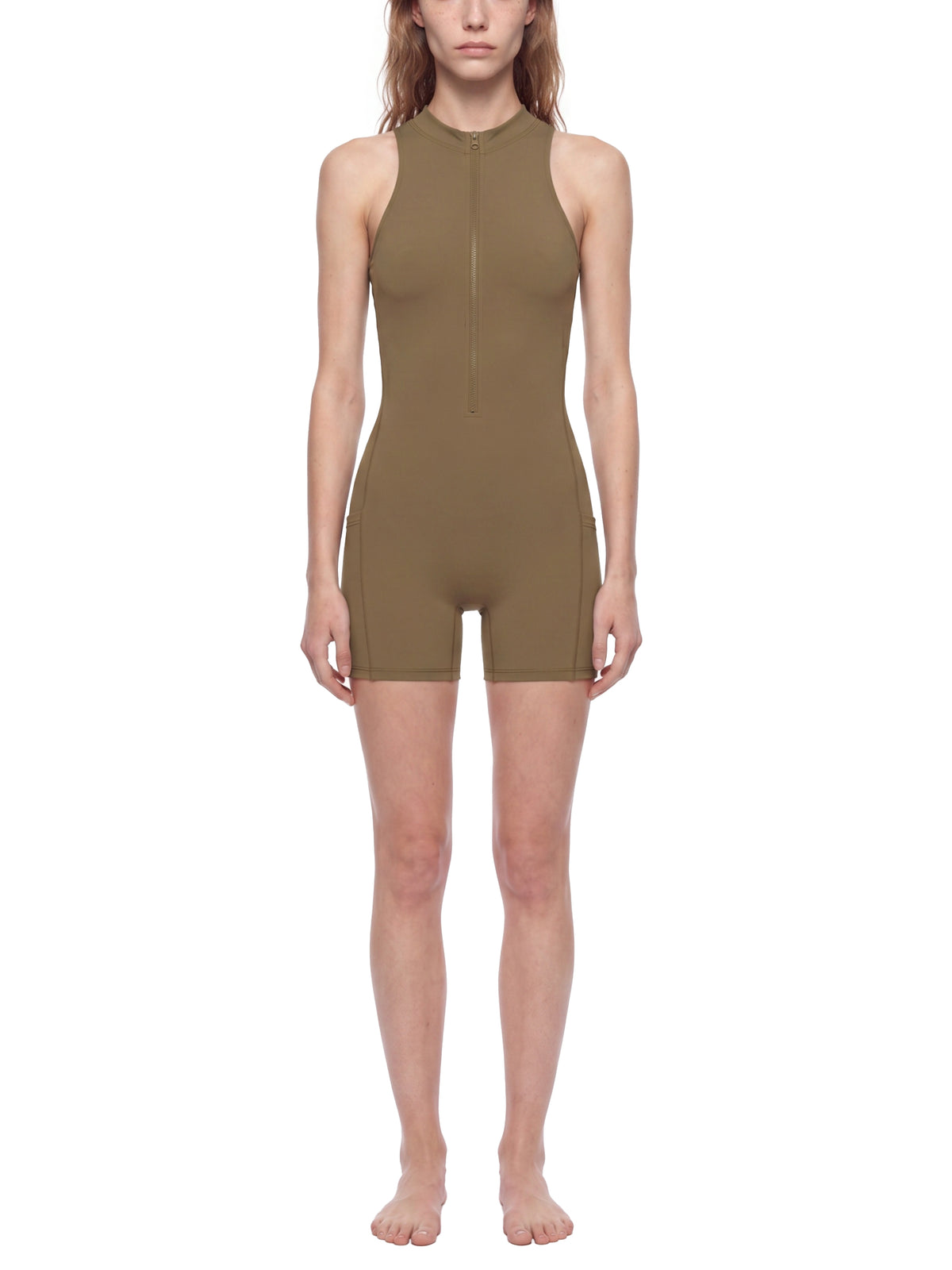Quarter-Zip Yoga Romper