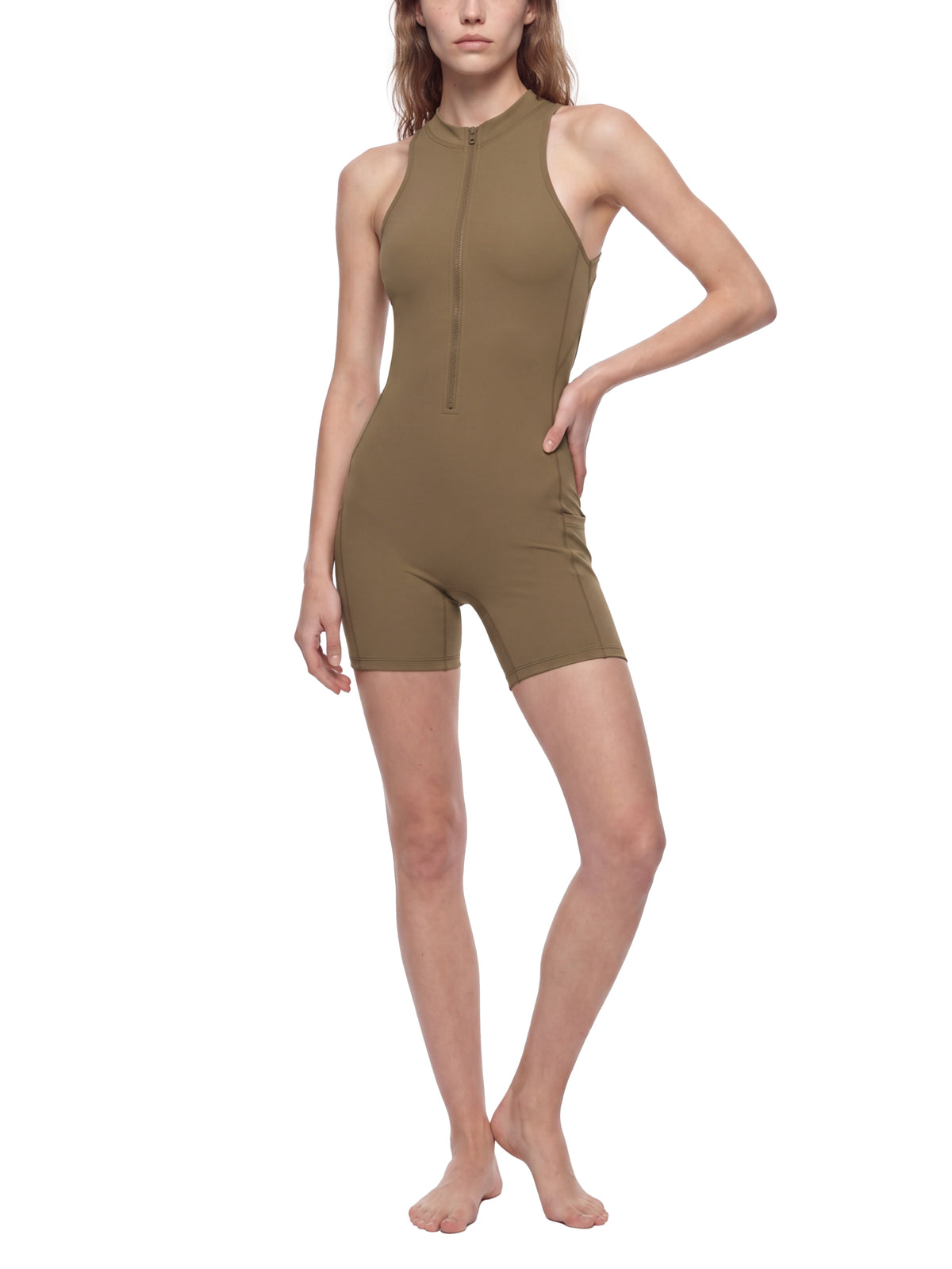 Quarter-Zip Yoga Romper