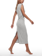 Ruched Sleeveless Dress