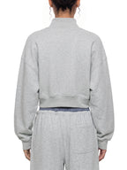 Crop Mock Neck Sweatshirt